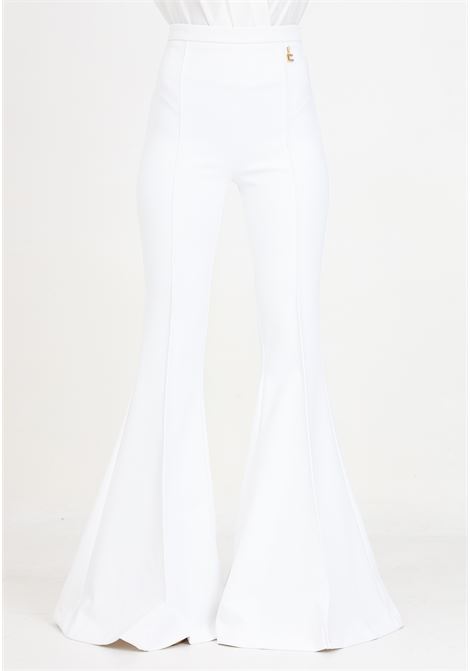 White women's flared trousers ELISABETTA FRANCHI | PA02441E2360